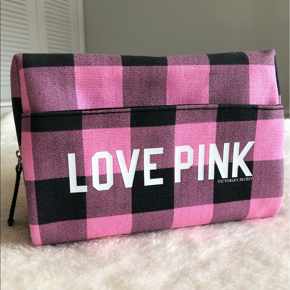 VS PINK Unused plaid toiletries/ cosmetics bag